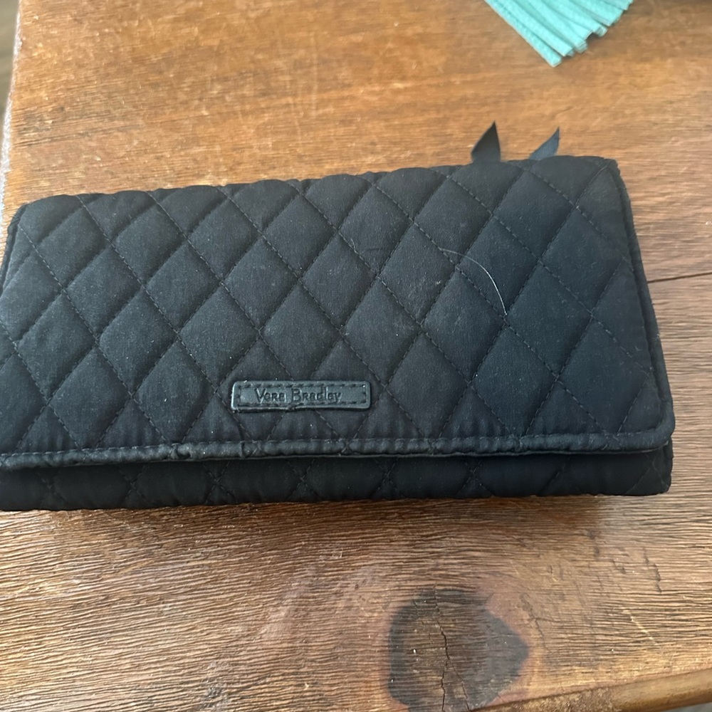 Vera Bradley Black Quilted Key & Card Holder